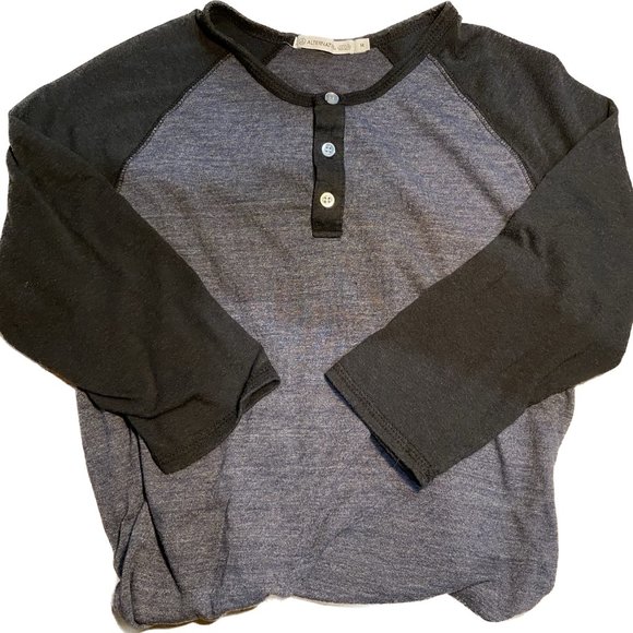 ALTERNATIVE APPAREL Navy Mid-Length Sleeve Raglan Henley - Picture 1 of 3